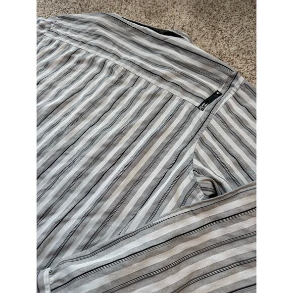 RIP CURL Button Down Long sleeve Shirt, Blue, size, Large, Cotton Blend, striped - Picture 7 of 8